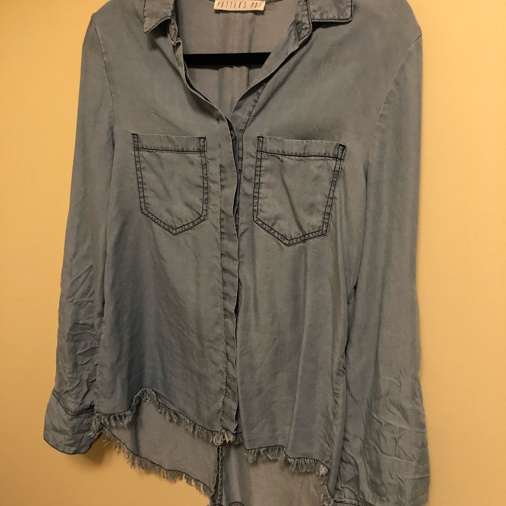 Potters Pot Denim Shirt Size Medium